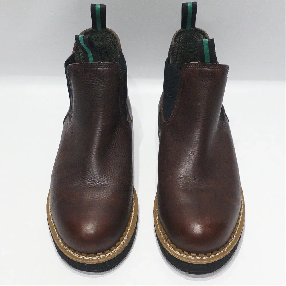 Georgia Boot Romeo Brown Leather Waterproof Chelsea Work Boot Men Size 9.5W Wide